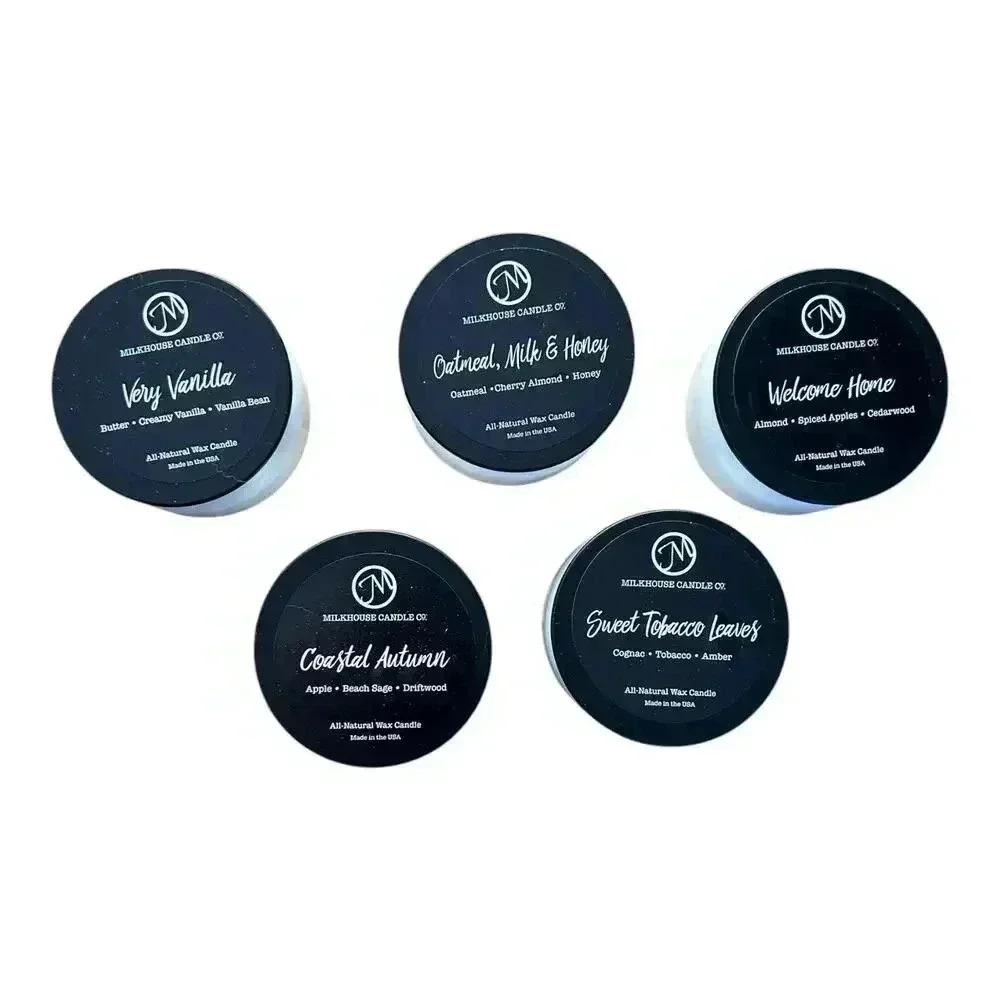 5 Milkhouse Candle Company 1.5 ounce scented tins 5 different scents. - Picture 2 of 5